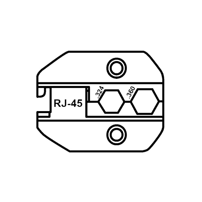 Die Set For 8P/RJ45 WE/SS Modular Plugs & RG6/RG6 Quad Shield CATV "F" Connectors