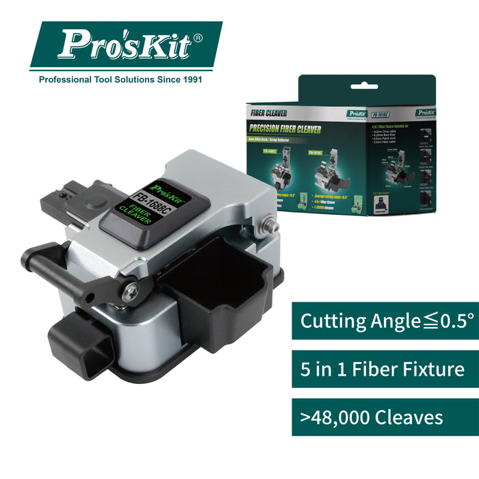 FB-1688C High Precision Fiber Cleaver with Scrap Collector (5 in 1 Fixture)