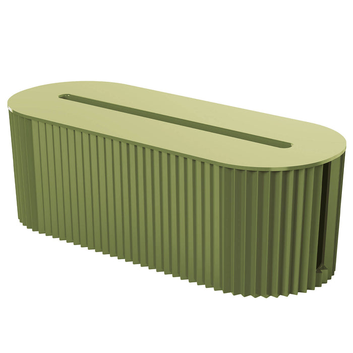 Arlec Ribbed Cable Tidy Box Oil Green