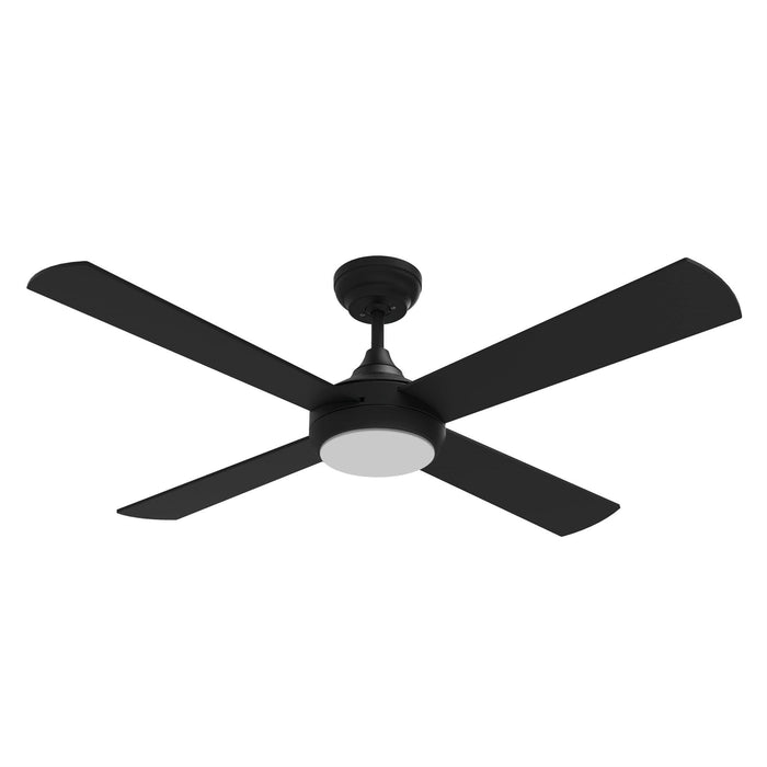 Arlec 130cm Black 4 Blade Boston II DC Ceiling Fan With CCT Light And Remote