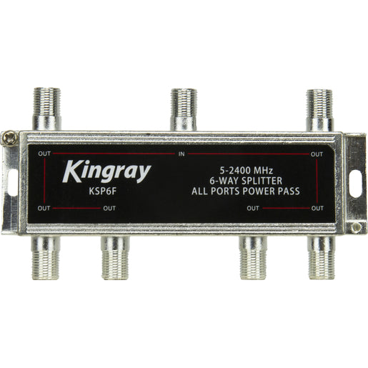 Kingray 6 Way All Ports Power Pass Splitter, 5-2400 MHz - Foxtel Approval F30964