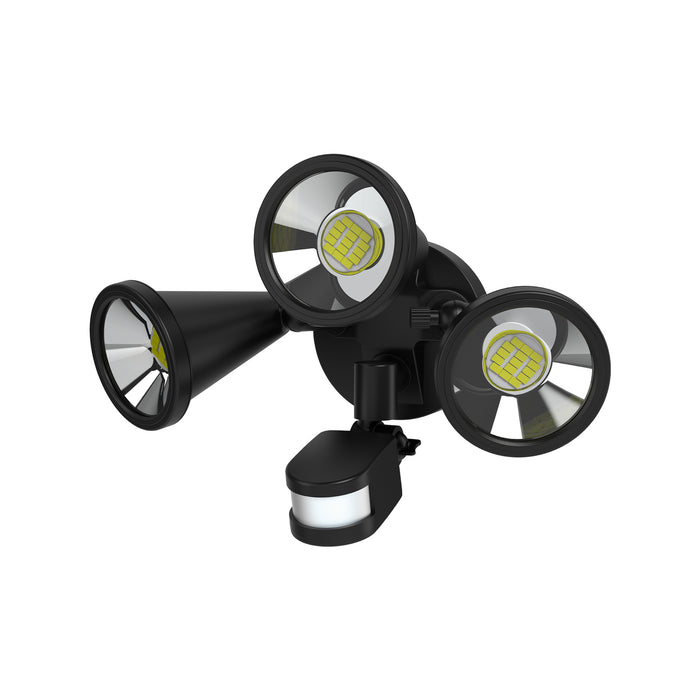 Arlec 30W Triple Head LED Security Flood Light With PIR Motion Sensor