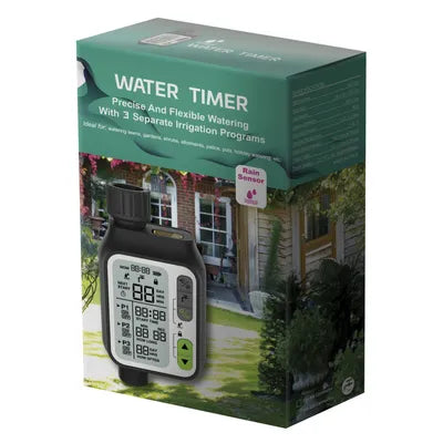 Digital Irrigation Timer with 3 Individual Timers and Water Sensor