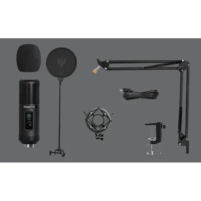 Maono 192KHZ/24BIT Professional Podcast Microphone with Desk Mount Arm and Accessories