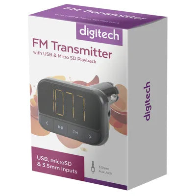 Digitech FM Transmitter with USB and Micro SD Playback