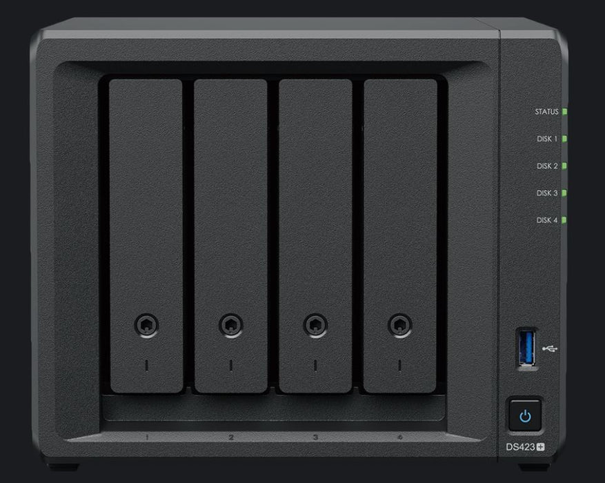 Synology DS423+ 4-Bay 3.5' Diskless, Intel Celeron 4-core, 2xGbE NAS (SMB) - 2GB RAM  - 3 Year Warranty