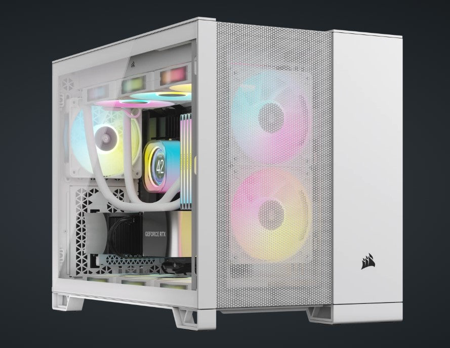 CORSAIR 2500D Airflow Tempered Glass mATX, ATX Mid-Tower, White Dual Chamber case 2024