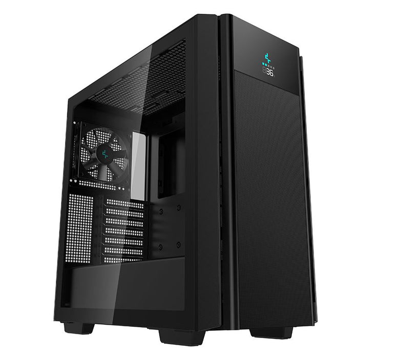 DeepCool CH510 Mesh Digital Mid-Tower ATX Case, Tempered Glass, Display Screen, 1 x 120mm Fan, 2 x 3.5' Drive Bays, 7 x Expansion Slots