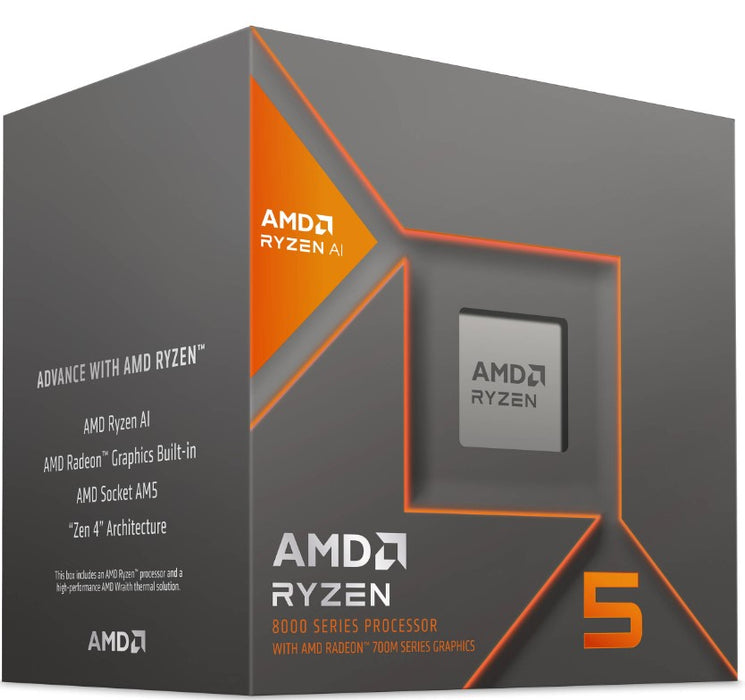 AMD Ryzen 5 8600G 6Cores/12Threads, 65 watts, Max Freq 5.050Ghz, 24MB Cache, Wraith Stealth  Cooler, Radeonâ„¢ Graphics