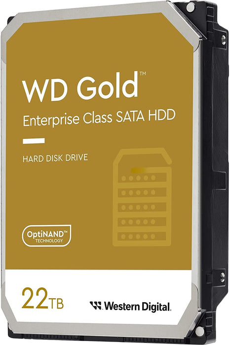 Western Digital 22TB WD Gold Enterprise Class SATA Internal Hard Drive HDD - 7200 RPM, SATA 6 Gb/s, 512 MB Cache, 3.5'- 5 Years Limited Warranty