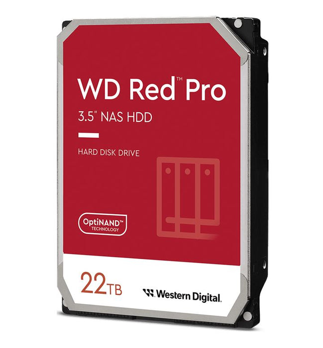 Western Digital WD Red Pro 22TB 3.5' NAS HDD SATA3 7200RPM 512MB Cache 24x7 300TBW ~24-bays NASware 3.0 CMR Tech 5yrs wty