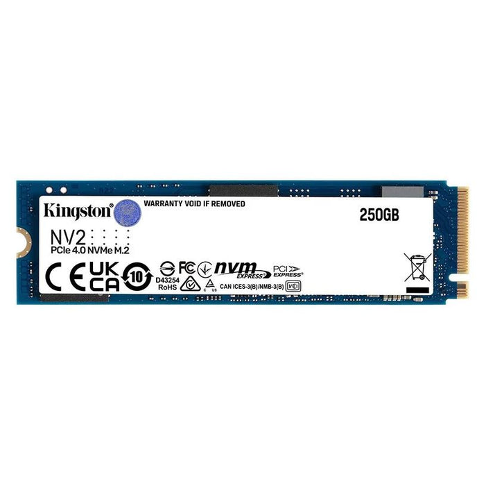 (LS) Kingston Nv2 250GB M.2 NVMe PCIe 4.0 SSD - 3000/1300MB/s 80TBW 1.5 Million Hrs M.2 2280 3Y WTY