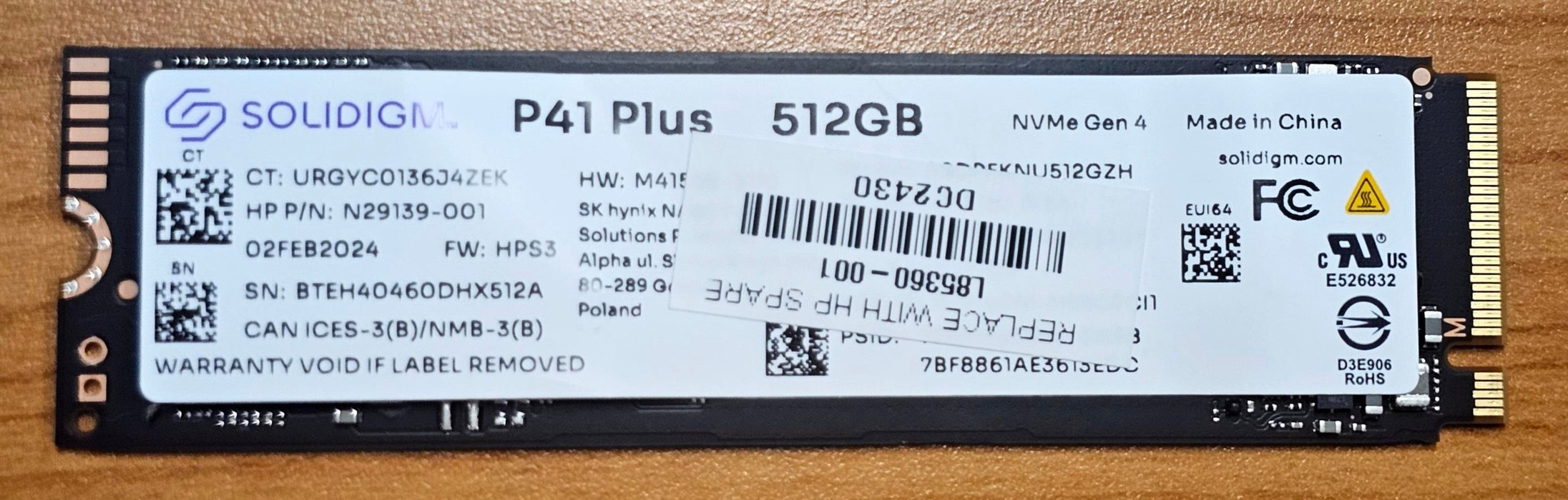 OEM 512GB Gen4 NVMe SSD 3500/1625MB/s R/W 200TBW 220K/300K IOPS 1.5M hrs MTTF PCIe 4 M.2 2280 1yr wty >500GB (not Crucial)