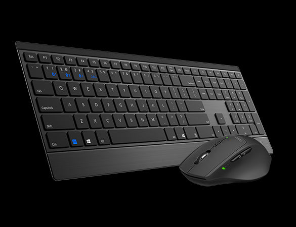 RAPOO 9500M Bluetooth & 2.4G Wireless Keyboard Mouse Combo Black- Multi-Device connection - Adjustable1600DPI 4.5mm Ultra-Slim. 12 Months Battery Life