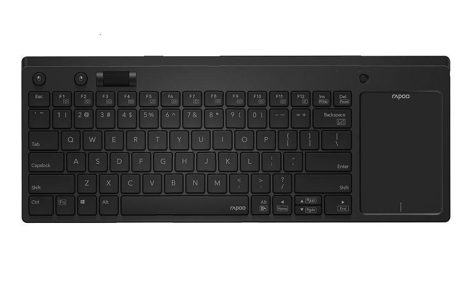 ï¼ˆLS)RAPOO K2800 Wireless Keyboard with Touchpad & Entertainment Media Keys -  2.4GHz, Range Up to 10m, Connect PC to TV, Compact Design