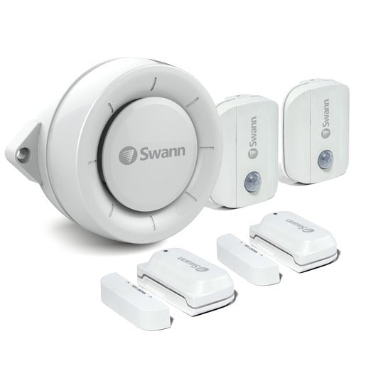 Swann Smart Home Alarm Kit A - 1x Indoor Siren / 2x Window Door Sensors / 2x PIR Motion Sensors SWIFI-ALARMKITA-GL