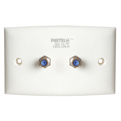 Foxtel Approved Wall Plate with 2 x F61 Sockets