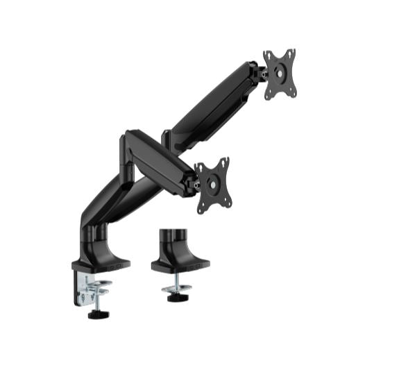 Brateck LDT82-C024E-BK DUAL SCREEN HEAVY-DUTY MECHANICAL SPRING MONITOR ARM For most 17'~35' Monitors, Matte Black(LS)