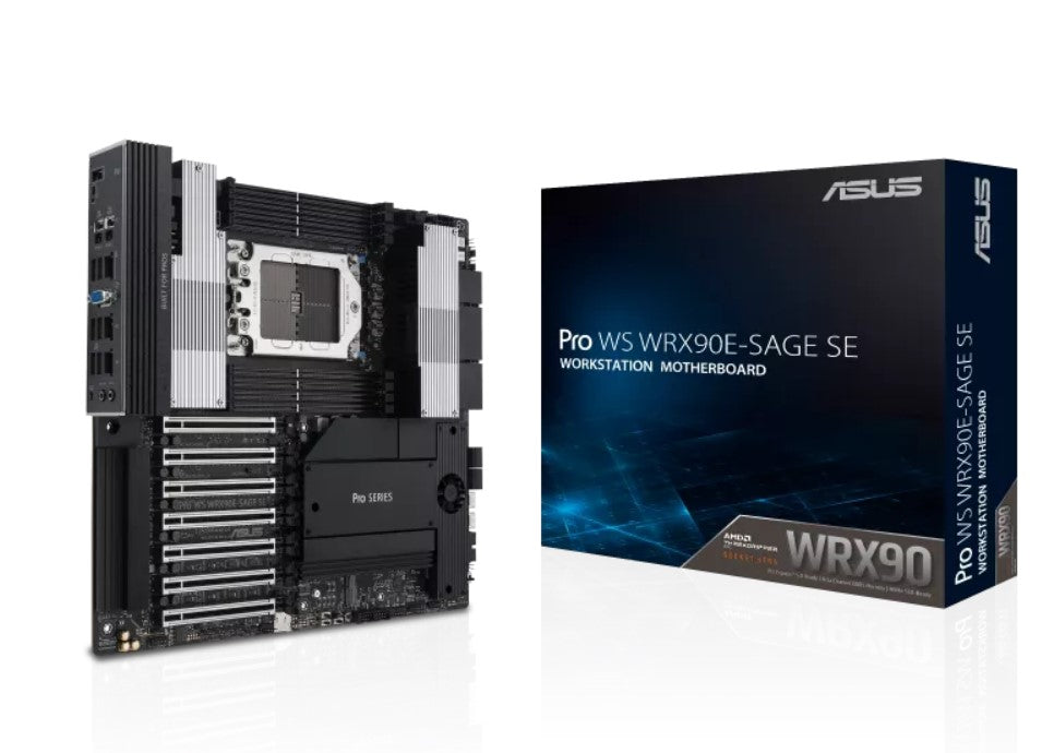 ASUS AMD PRO WS WRX90E-SAGE SE sTR5 EEB Workstation Motherboard, 7 x PCIe 5.0 x16, multi-GPU support, 4x M.2 slots, 2x SlimSAS ports and 4 x SATA