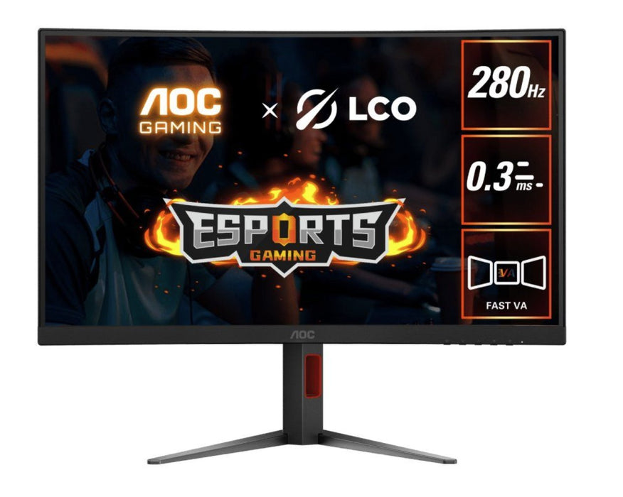 AOC 27' Curved 0.3ms 280Hz,1920 Ã— 1080 (FHD) , Adaptive Sync, HDR10, HDMI 2.0 Ã— 1,DisplayPort 1.4 Ã— 1,Curved Gaming Monitors