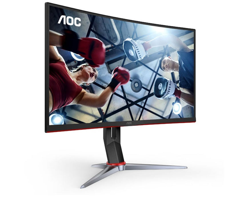 AOC 27' Curved QHD 1ms, 180hz ,VA Curved 1000R, Free-Sync Premium, HDR 10, VESA 100, VGA, HDMI, DP, Gaming Monitor