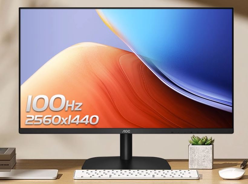 AOC 27' Q27B2S2 27' IPS QHD, 4ms, 100Hz , IPS, ,Adaptive Sync, DP, HDMI,VESA 100x100mm (LS)