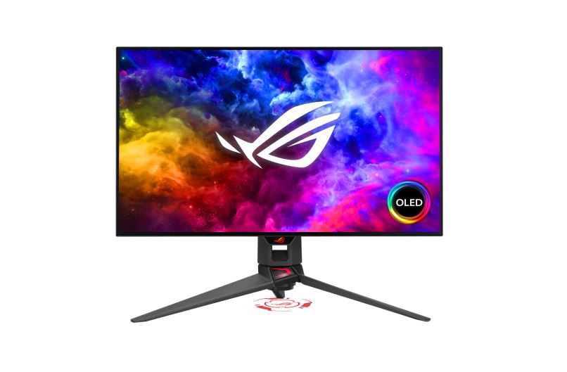 ASUS PG27AQDM ROG Swift OLED 27' Gaming Monitor, 1440p OLED panel, 240Hz, 0.03ms Response, G-SYNC Compatible, Anti-glare, Custom Heatsink