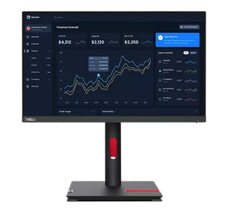 LENOVO ThinkVision T22i-30 21.5' FHD IPS Monitor 1920x1080 16:9 Anti-Glare Height Adjustable Titl Swivel Pivot 4xUSB3.2 Hub VGA DP HDMI Audio 3yr wty