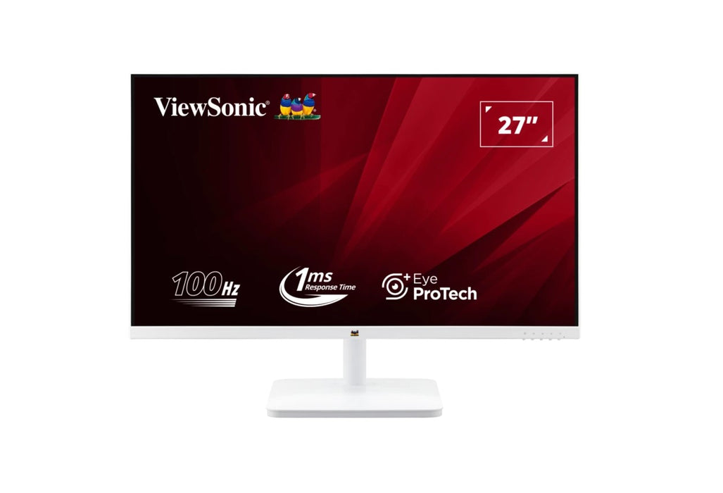 ViewSonic 27' White Office Business, Super Clear IPS, 4ms 100hz, Ultra Slim Bezel, FHD, HDMI, VGA,  Adaptive Sync. VESA 100. 3Yrs AR. Monitor