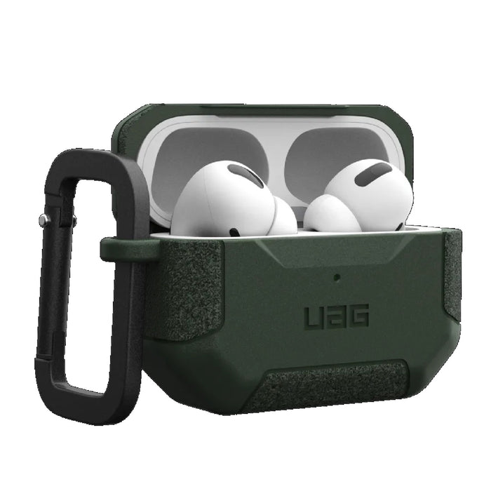 UAG Scout Apple Airpods Pro (2nd Gen) Case - Olive Drab (104123117272), DROP+ Military Standard,Detachable Carabiner,Tactical Grip, Featherlight