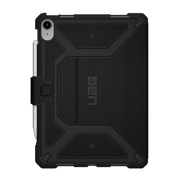 UAG Metropolis Apple iPad (10.9') (10th Gen) Folio Rugged Case - Black (123396114040), DROP+ Military Standard, Adjustable Stand, 1 Year Warranty