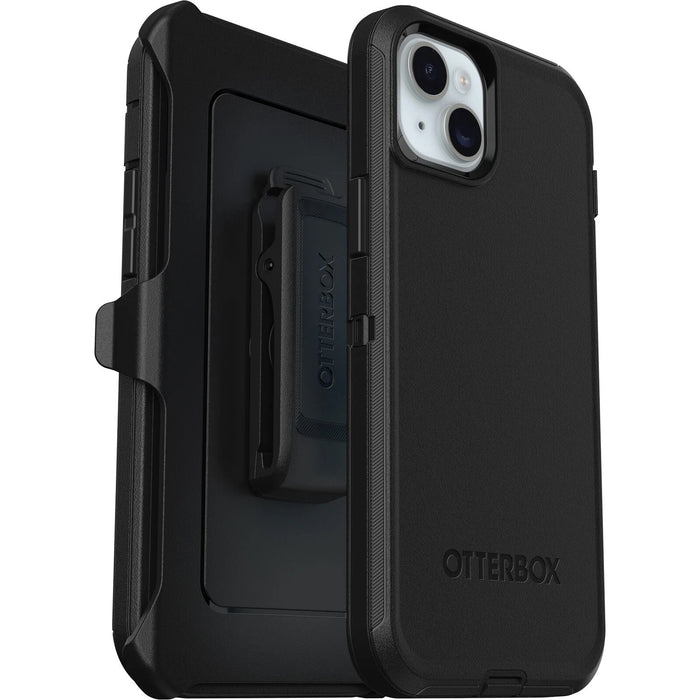 OtterBox Defender Apple iPhone 15 Plus / iPhone 14 Plus (6.7') Case Black - (77-92542), DROP+ 4X Military Standard, Multi-Layer, Included Holster