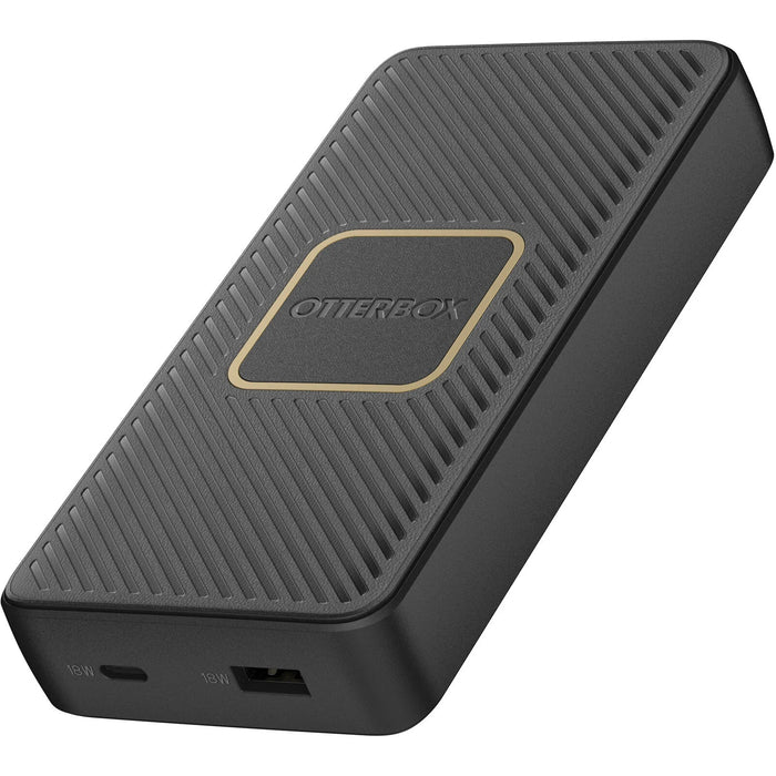 OtterBox Fast Charge Wireless Power Bank 15K mAh - Black (78-80640), Dual Ports (USB-C 18W & USB-A 18W), 10W Qi Wireless, 15cm USB-C Cable, Sleek