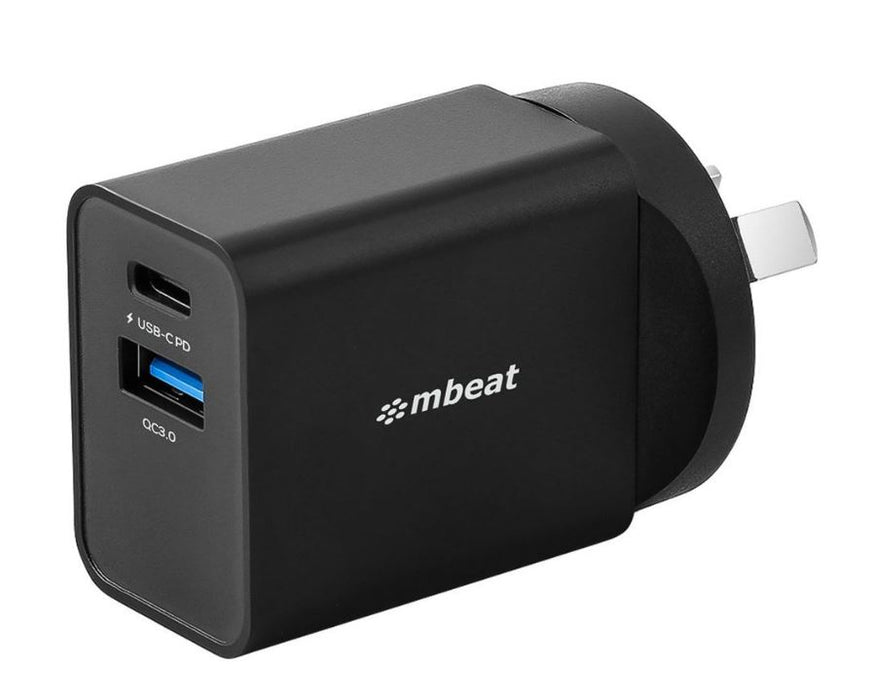 mbeatÂ® Gorilla Power Dual Port 18W USB-C PD & QC 3.0 Charger