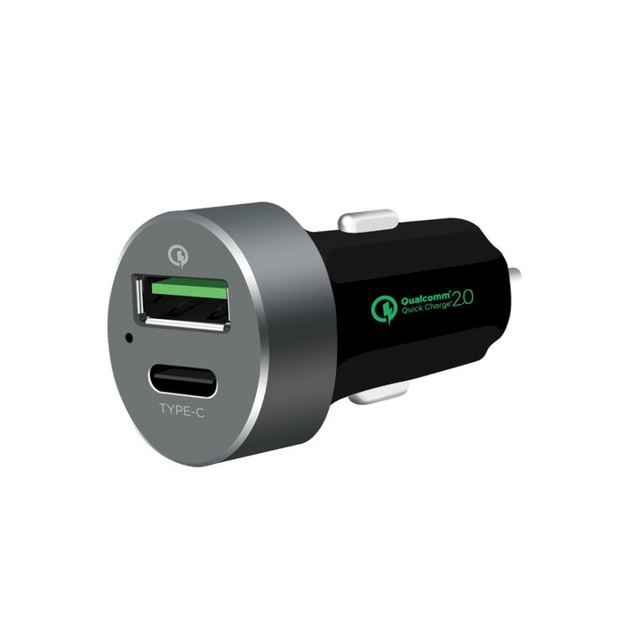 (LS) mbeatÂ® QuickBoost USB 2.0 & USB Type-C Dual Port Car Charger -  Certified Qualcomm Quick Charge 2.0 technology /Fast Charging/ Samsung Galaxy Not