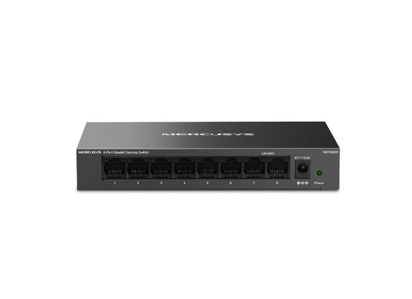 Mercusys MS108GS 8-Port Gigabit Desktop Switch, 8Ã—10/100/1000 Mbps RJ45 port Supporting Auto-MDI/MDIX