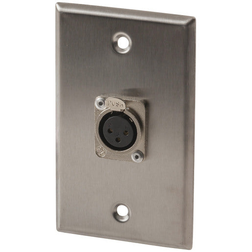 Stainless Steel Wall Plate XLR Skt