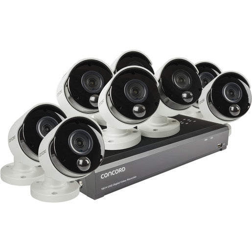 Concord 16 Channel HD DVR Package - 8x1080p PIR Cameras