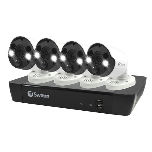 Swann 8CH 4K NVR Kit with 4 x 4K PIR Spotlight Bullet Cameras