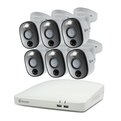 Swann 8CH 4K DVR Kit with 6 x 4K PIR Bullet Cameras