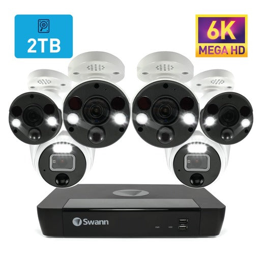 Swann 8CH NVR Kit with 6 x 6K PIR Cameras