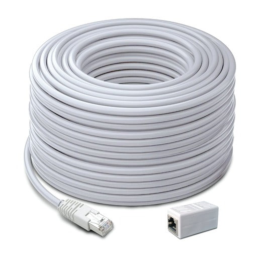 Swann UL Rated 60m / 200ft CAT5e Ethernet Extension Cable w Extension Adapter SWNHD-60MCAT5E-GL