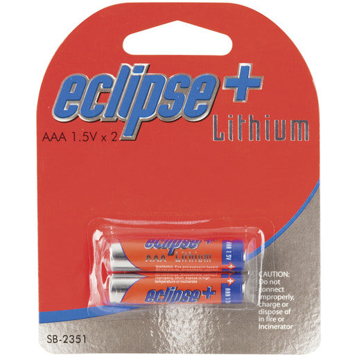 Two Pack 1.5V Eclipse+ AAA Lithium Batteries