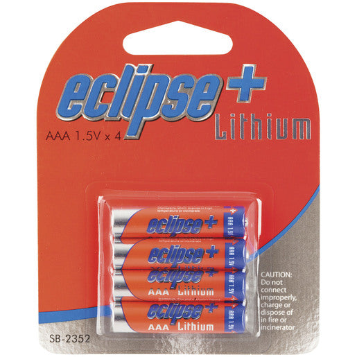 Four Pack 1.5V Eclipse+ AAA Lithium Batteries