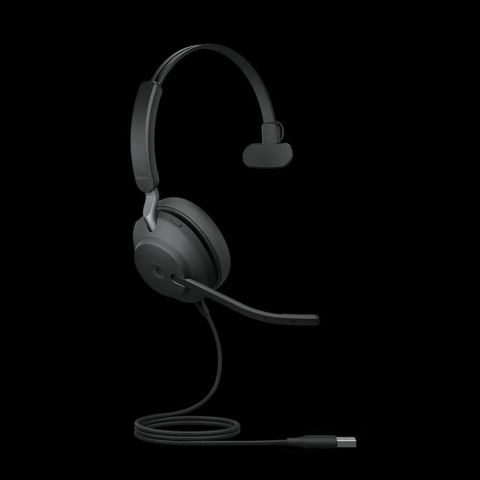 Jabra Evolve2 40 SE Wired USB-A MS Mono Headset, 360Â° BusyLight, Noise Isolationg Ear Cushions, 2Yr Warranty, Plug-and-play, 3-Microphone Technology