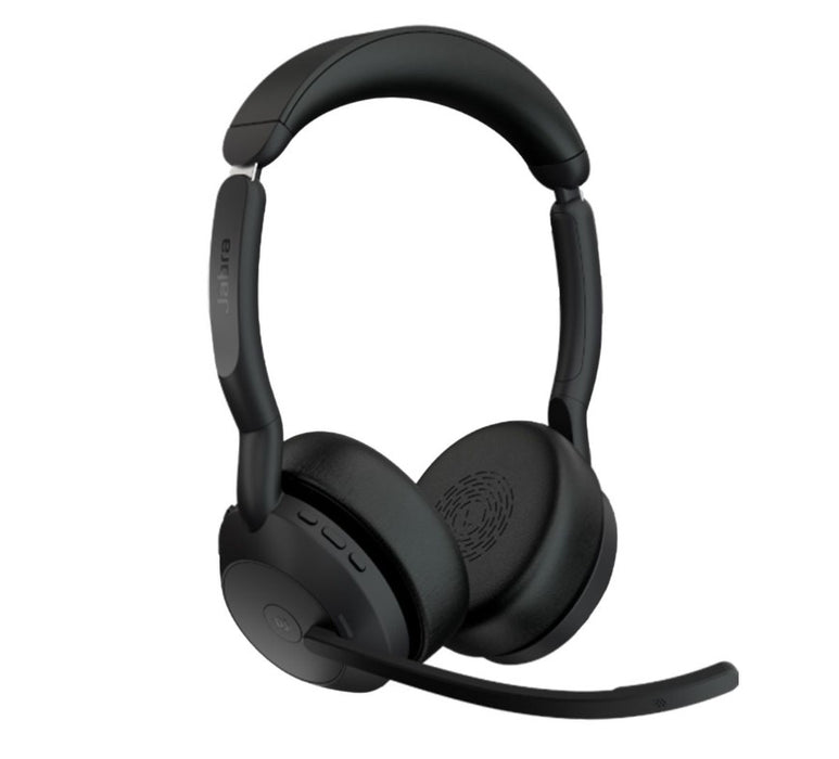 Jabra Evolve2 55 USB A Stereo Teams Active Noise Cancellation, Link 380 BluetoothÂ® Adapter ,30m Wireless Range, 18 Hours Battery Life