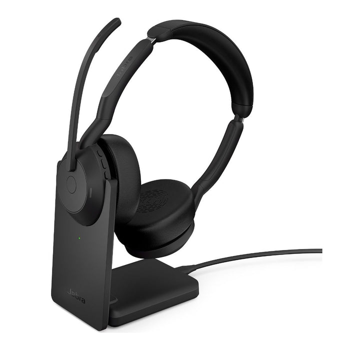 Jabra  Evolve2 55, USB A, Stand, MS Teams, Stand Active Noise Cancellation. Link 380 BluetoothÂ® Adapter ,30m Wireless Range, 18 Hours Battery Life