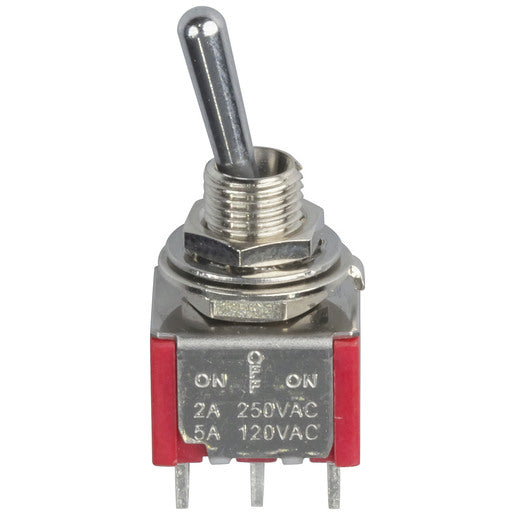 DPDT Miniature Toggle Switch - Solder Tag Centre Off(on - off - on)