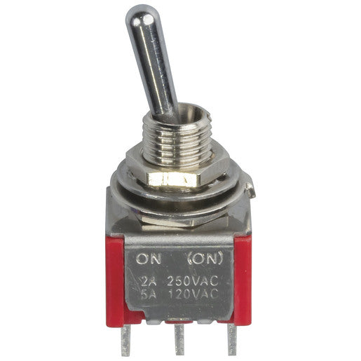 DPDT Miniature Toggle Switch - Solder Tag - (on - none - mom)