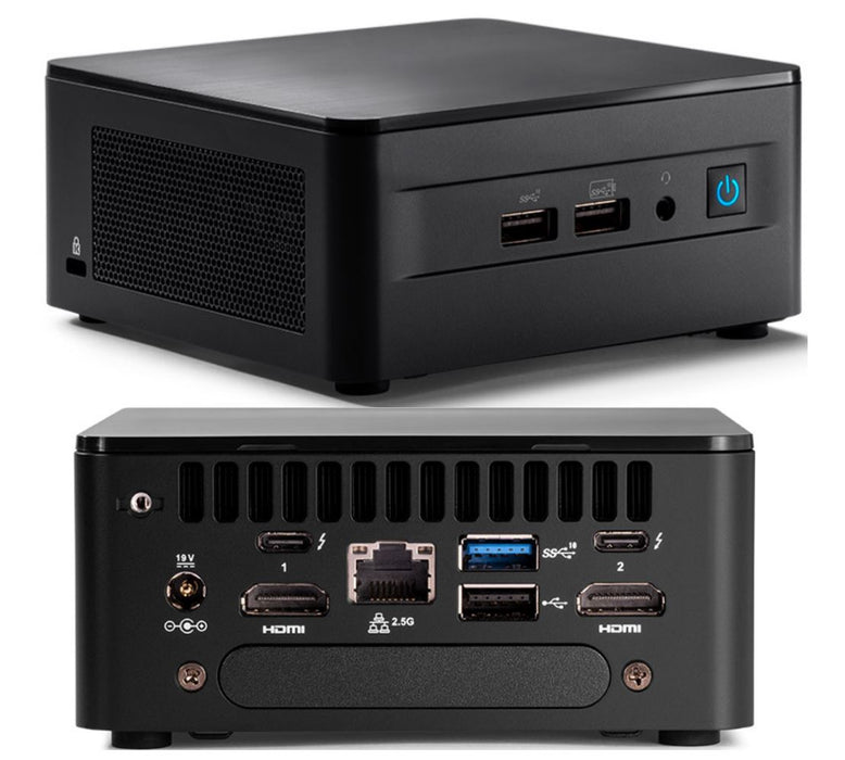 Intel NUC i7-1260P 4.70GHz 2xDDR4 SODIMM 2.5' M.2 SSD Iris Xe Graphics 4xDisplays 2xHDMI 2xDP via USB-C 2xTB4 2.5GbE 4xUSB WiFi6E (LS)